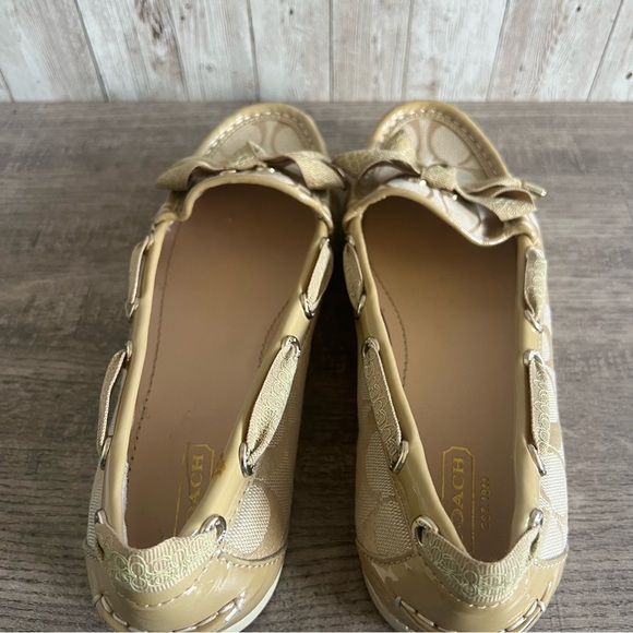 Coach Women's Monogram Beige Loafers - Picture 5 of 8